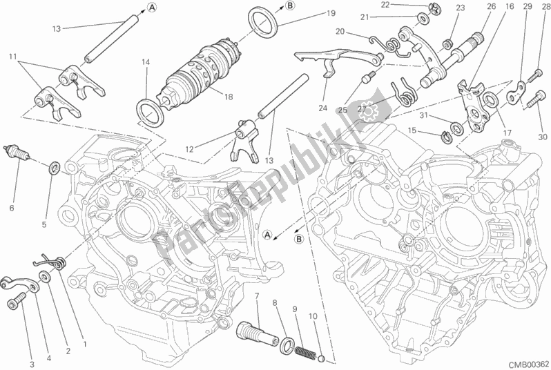 Wszystkie części do Krzywka Zmiany Biegów - Widelec Ducati Superbike 848 EVO 2012